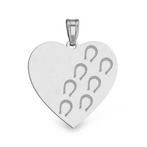 Hoofprints Heart Horse Jewlery Pendant