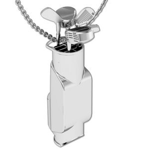 Golf Bag with Clubs Golf Jewelry Charm or Pendant