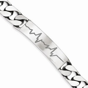 Sterling Silver Antiqued Curb Link ID Bracelet