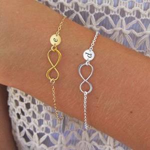 Personalized Infinity Bracelet w  Initial Charm