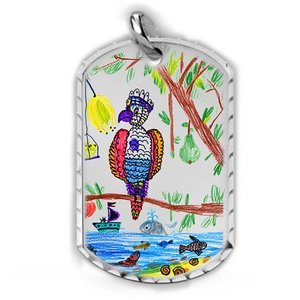  Made By Me  Dog Tag Laser Engraved Pendant w  18 inch Chain