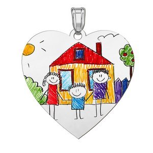 Heart Laser Engraved Pendant