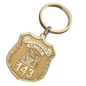 Police Mom Personalized Police Badge Keychain with Officer s Name   Number