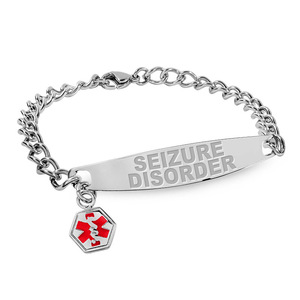 Stainless Steel Women s Seizure Disorder Medical ID Bracelet
