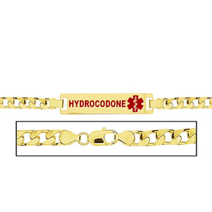 Women s Hydrocodone Curb Link Medical ID Bracelet
