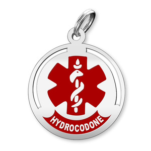 Round Hydrocodone Charm or Pendant