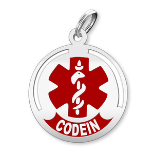 Round Coumadin Charm or Pendant