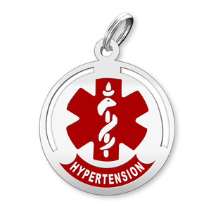 Round Hypertension Charm or Pendant