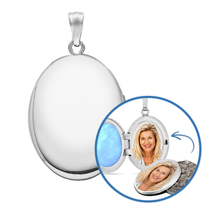 Classic Oval Cremation   Hair Photo Locket