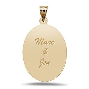 Engravable Polished Oval Pendant