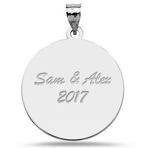Engravable Polished Round Pendant
