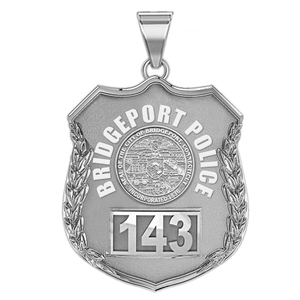 Personalized Bridgeport  Connecticut Police Badge with Your Number