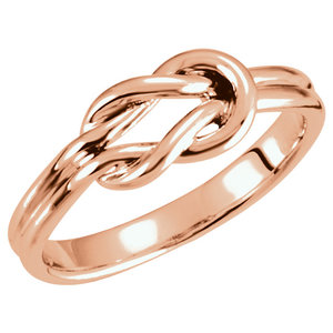 14K Rose Gold Love Knot Ring w  Engravable Band