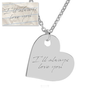 Personalized Handwriting Sideways Heart Pendant