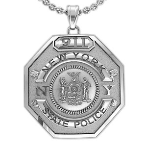 Personalized Police Badge Necklace or Charm   Shape 15