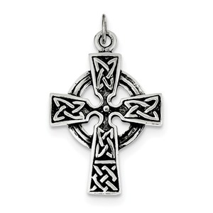 Sterling Silver Antiqued Celtic Cross Charm