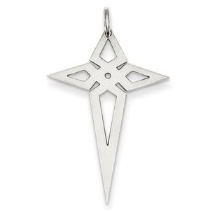 Sterling Silver Laser Designed Cross Pendant
