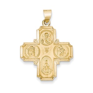 14k Four Way Medal Pendant