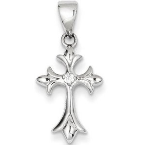 Sterling Silver CZ Cross Pendant