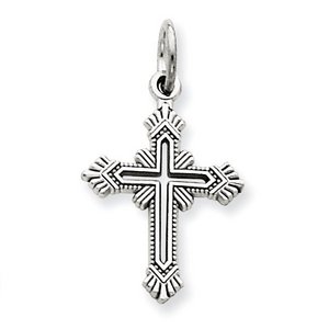 14k White Gold Cross Pendant