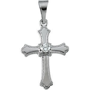 CROSS PENDANT W DIAMOND
