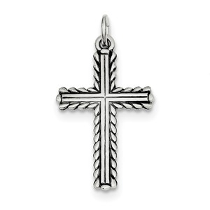 Sterling Silver Antiqued Cross Charm