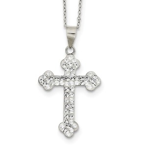 Sterling Silver Stellux Crystal Cross Necklace
