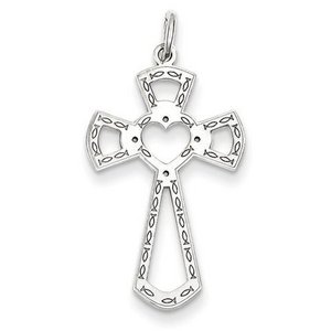 Sterling Silver Laser Designed Cross Pendant