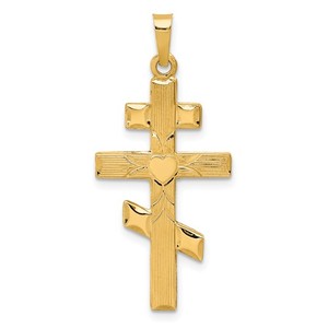 14k Eastern Orthodox Cross Pendant