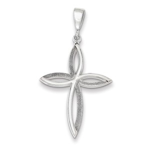 14k White Gold Passion Cross Pendant