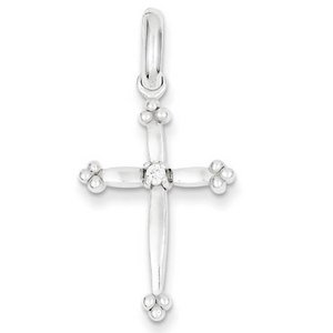 Sterling Silver CZ Cross Pendant