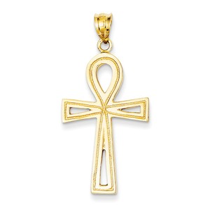 14k Ankh Cross Charm