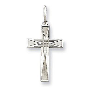 Sterling Silver Laser Designed Cross Charm