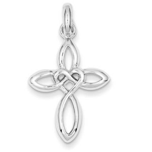 Sterling Silver Rhodium Plated Cross Pendant