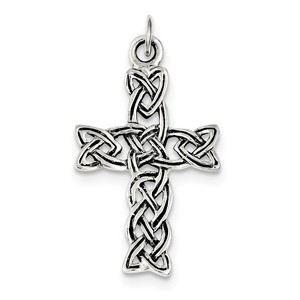 Sterling Silver Antiqued Celtic Cross Pendant