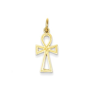 14k Ankh Cross Charm