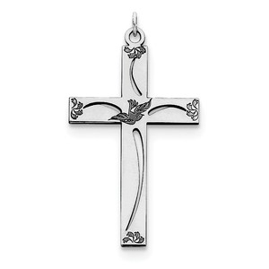 Sterling Silver Laser Designed Cross Pendant