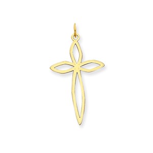 14K Laser Designed Cross Pendant