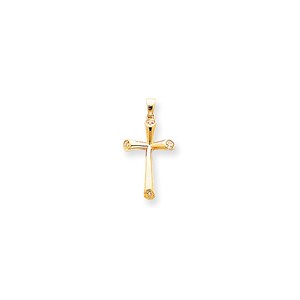 14k AA Diamond Cross Pendant