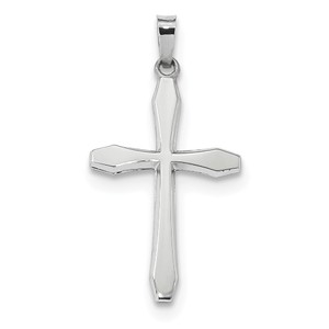 14k White Gold Polished Cross Pendant