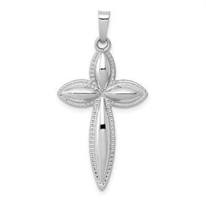 14k White Gold Polished Passion Cross Pendant