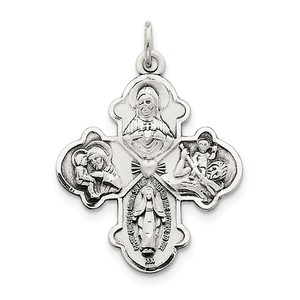 Sterling Silver Antiqued 4 way Medal
