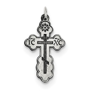Sterling Silver Eastern Orthodox Cross Charm