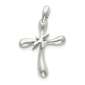 Sterling Silver Dove Cross Pendant