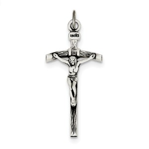 Sterling Silver Antiqued Crucifix Pendant