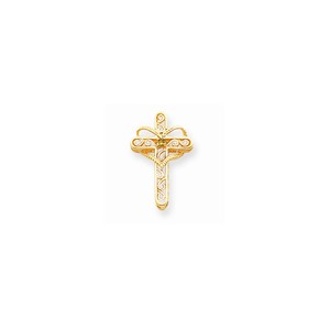 14k Genuine 1 Stone Mother  s Cross Pendant