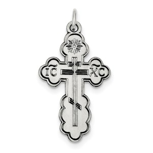 Sterling Silver Eastern Orthodox Cross Pendant