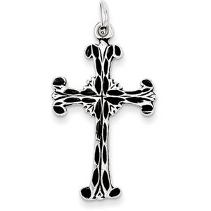 Sterling Silver Antiqued Cross Charm