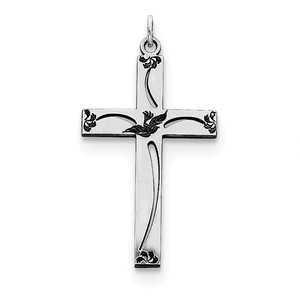 Sterling Silver Laser Designed Cross Pendant