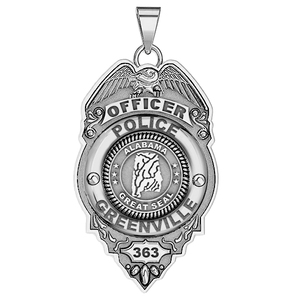 Personalized Greenville Alabama Police Badge with Your Rank  Number   Department